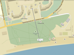 Расстояние до моря от однокомнатной квартиры в Южном на ул. Приморская, 15